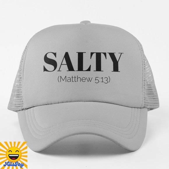 SALTY Matthew 5:13 Foam Trucker Hat Snapback Cap Gray - Picture 1 of 2